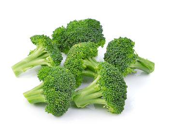 High angle view of vegetables against white background