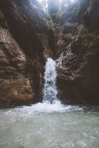 Scenic view of waterfall