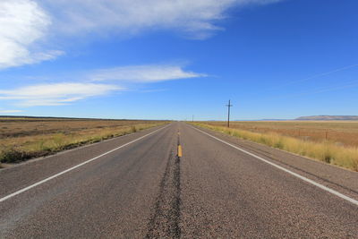 Empty road along landscape