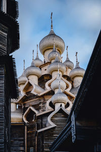 Low angle view of temple building against sky