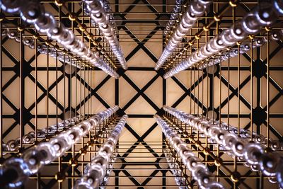 Low angle view of illuminated ceiling