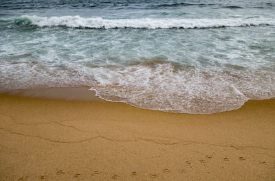 High angle view of shore at beach