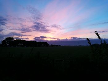 Silhouette of landscape at sunset