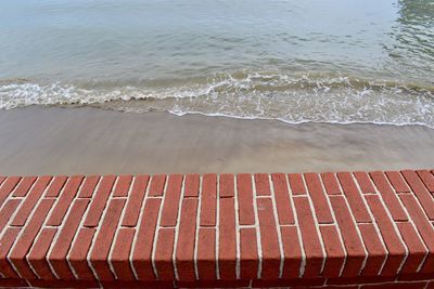 High angle view of beach