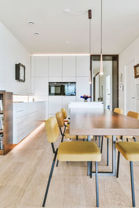 Empty chairs and tables at home