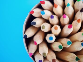 Close-up of multi colored pencils