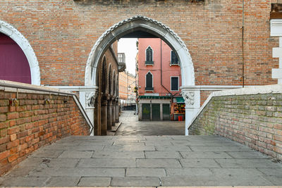 The loggia of the fish market in rialto, san polo sestiere, venice, italy