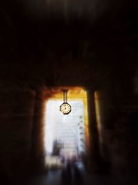 View of illuminated tunnel