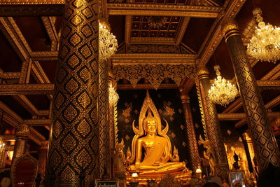 Low angle view of statues in building