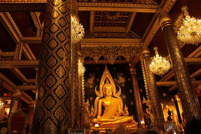 Low angle view of statues in building