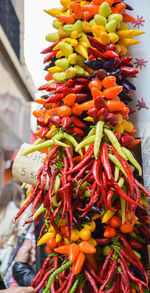 Close-up of multi colored vegetables for sale in market