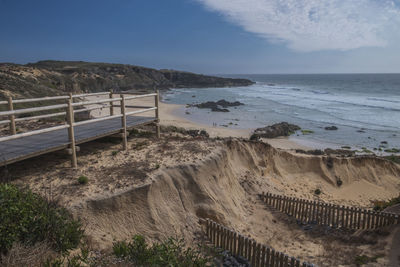 Scenic view of beach against sky