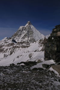 Matterhorn scenic view of snowcapped mountains against sky