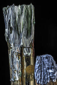 Close-up of crystal ball against black background