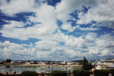 View of town against sky