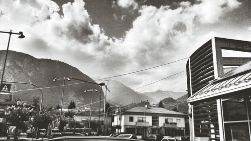 View of city against cloudy sky