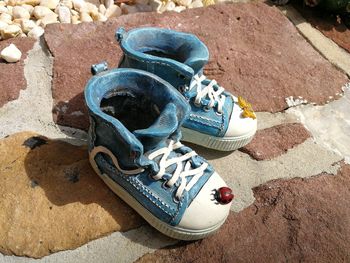 Close-up high angle view of shoes