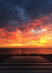 Scenic view of sea at sunset