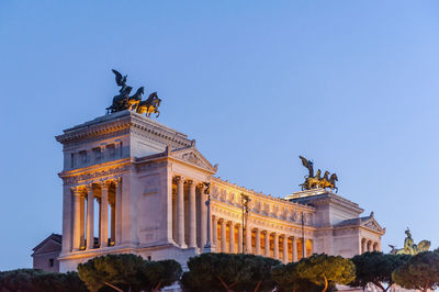 Low angle view of historical building against clear sky