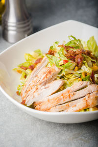 Close-up of food in plate on table