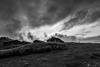 View of landscape against cloudy sky