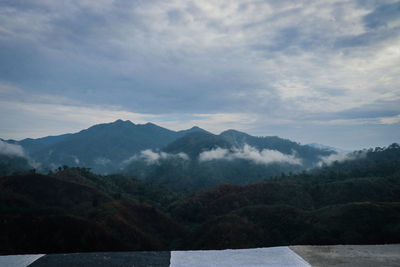 Scenic view of mountains against sky