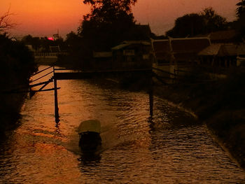 View of river at sunset