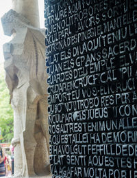 Close-up of angel statue