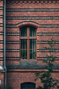 Full frame shot of window of old building