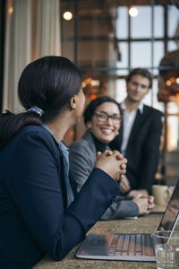 Portrait of business colleagues working at office