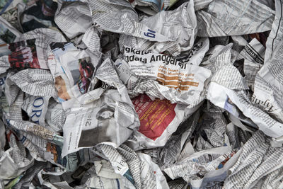Full frame shot of crumpled newspaper