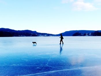 Scenic view of mountains against clear sky