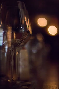 Blurred motion of illuminated lights at night