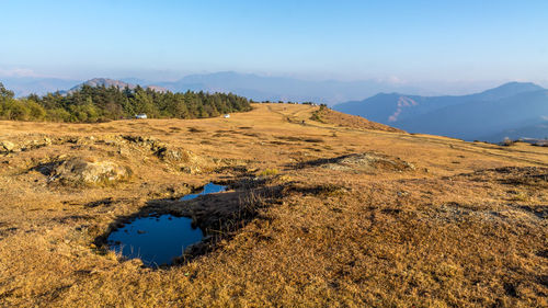 Beautiful view of himalayan range from chirmiri peak chakrata, uttarakhand