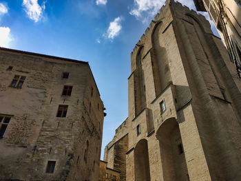 Low angle view of historical building against sky