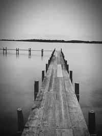 View of pier on lake