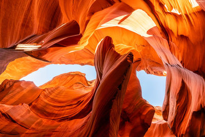 Low angle view of rock formation