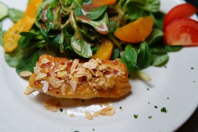 Close-up of fish served in plate