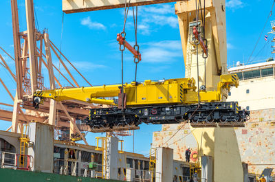 Cranes at construction site