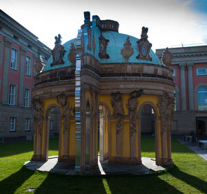 Low angle view of building against sky