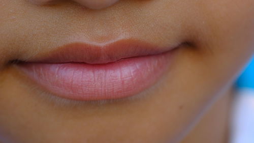 Close-up of girl lips