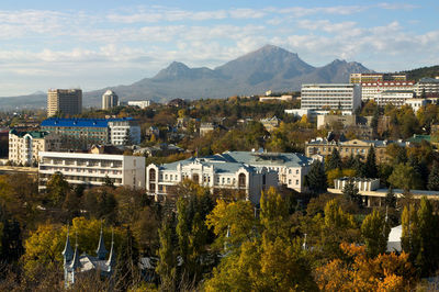 View on city pyatigorsk and mountain beshtau,northern caucasus,russia