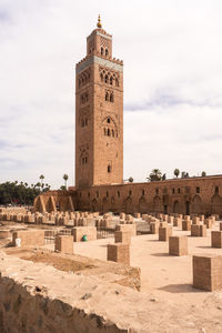 Kotoubia mosque and minaret and the ruins on the side of the mosque
