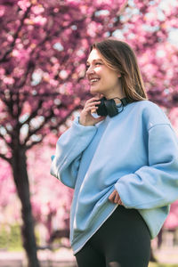 Young woman looking away