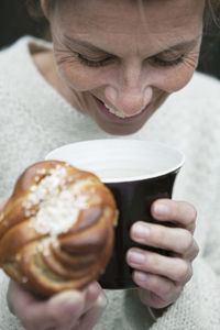 Portrait of mature woman during coffee break