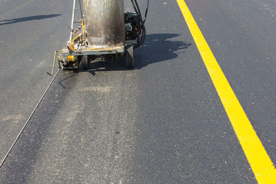 High angle view of car on road