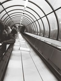 View of railroad tracks in tunnel