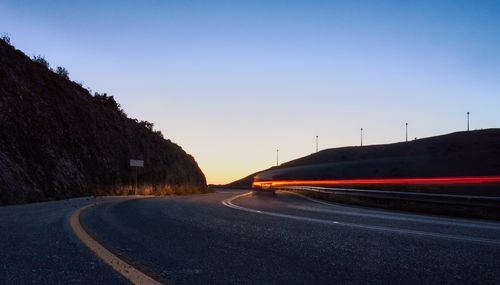 Road against sky during sunset