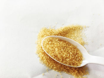 High angle view of breakfast on white background