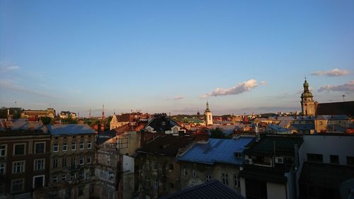 View of town against sky